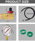 All In One Air Tank Valve Kit With Gauge And Repair Kit For Compressed Air Systems, size details with four components
