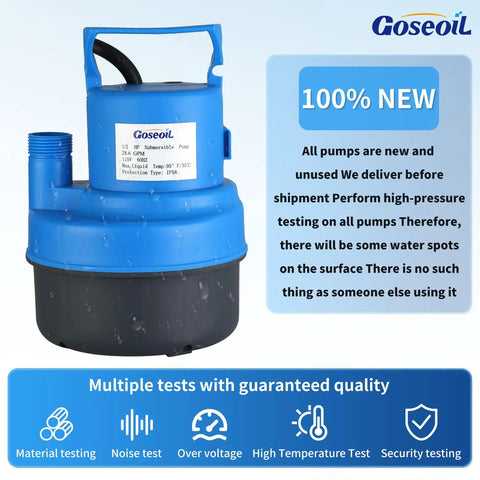 Blue 1/2 HP submersible pump from Universal Descaling Kit For Gas And Electric Tankless Water Heaters, with quality assurance.
