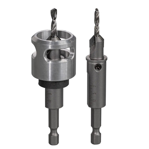 4 Piece Carbide Tipped Countersink Bit Set With 82 Degree Angle And Depth Stop, DIY Friendly Heavy Duty Hex Shank 1/4 Inch Quick Change, 3/8 Inch Countersink Cutter For Wood Plastic Aluminum Nonferrous Metals