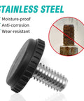 Heavy Duty Adjustable Furniture Levelers With Threaded Inserts 24 Pack Stainless Steel Feet showing moisture-proof black base detail.