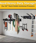 66 Inch Heavy Duty Garage Tool Organizer Wall Mount Rack With 720lbs Capacity And Adjustable Hooks for storing tools