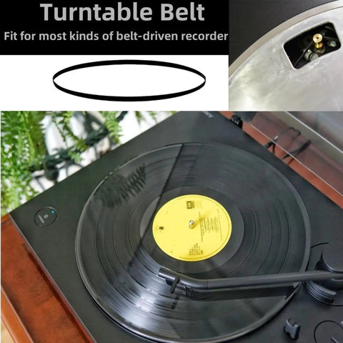 Five Size Turntable Belt Replacement Kit With Premium Japanese Rubber Belts For Belt Drive Record Players, 33/45 RPM, turntable belt shown