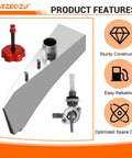 Mini Bike Gas Fuel Tank Kit Replacement For Mega Moto MMB80 MMB105 Coleman RB100 RT100 Oryxearth 105cc Minibike Stainless Steel Assembly Bolt On Upgrade with fuel cap and valve