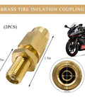 Brass Schrader Valve Set, 1 Quarter Inch Push To Connect Inflation Valves, DOT Ready For Air Lines And Air Springs, close-up view