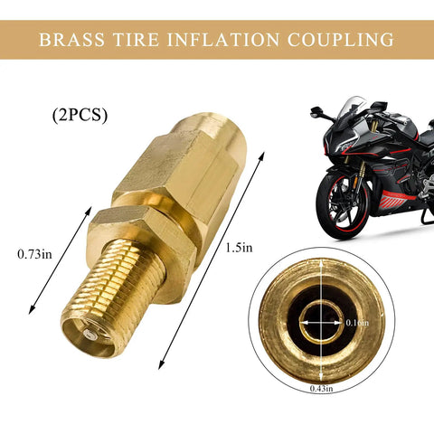 Brass Schrader Valve Set, 1 Quarter Inch Push To Connect Inflation Valves, DOT Ready For Air Lines And Air Springs, close-up view