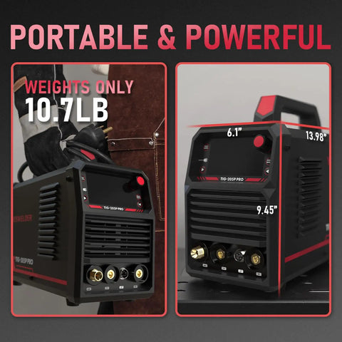 205A TIG Welder With Pulse And Large LED Display, Three In One Stick DC TIG Pulse TIG Welding Machine, Dual Voltage 110V And 220V
