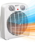 Portable 1500W Space Heater With Adjustable Thermostat And Overheat Protection, Compact desk heater with warm and cool air flow