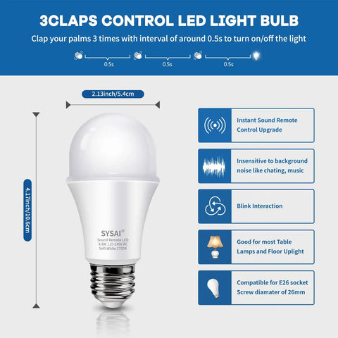 Three Clap Sound Activated Light Bulb For Bedroom Lamp, Clap Detection To Turn On Off, hands free smart home lighting diagram
