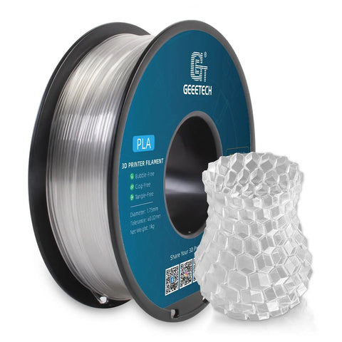 Go-To Clear PLA Filament 1.75 Mm For 3D Printing, Effortless Feeding And Crisp Transparency, No Stress Setup For Bold Makers, One Kilogram Spool Ready To Roll