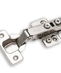 Close-up of 4 Pack Full Overlay Frameless Soft Close European Kitchen Cabinet Hinges with 110 Degree Opening and screws.