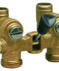 2T-M2 1/2 Inch Brass Tubular Washing Machine Hot Water Shut Off Valve showing heavy duty design and lever control
