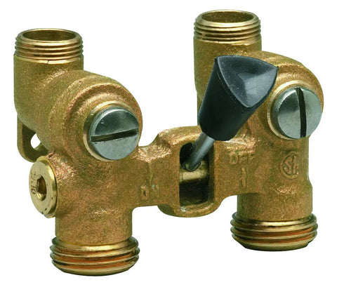 2T-M2 1/2 Inch Brass Tubular Washing Machine Hot Water Shut Off Valve showing heavy duty design and lever control