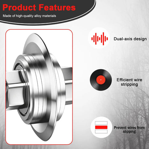 Close-up of dual-axis design in Drill Powered Wire Stripping Tool For Scrap Copper, features efficient stripping and slip prevention.
