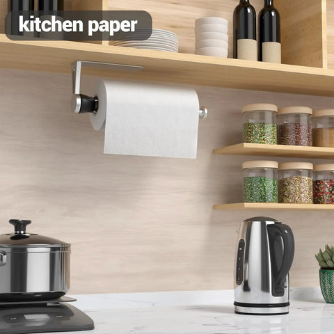 One Hand Operable Under Cabinet Paper Towel Holder With Damping For Kitchen And Bathroom Pink Color Easy Grab And Go Access