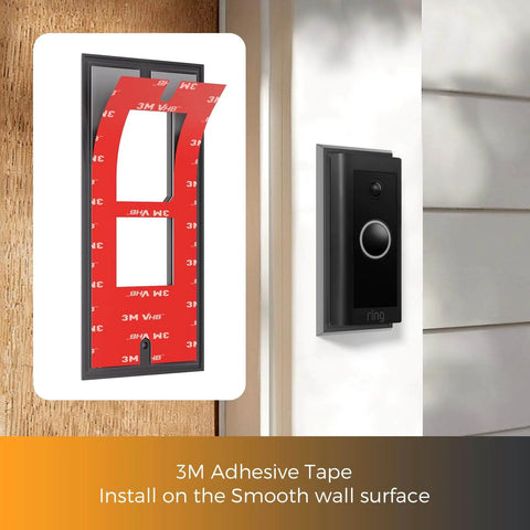 Adhesive Video Doorbell Mount For Video Doorbell Wired 2021 Release, No Drill, easy install with 3M tape on wood surface