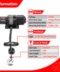 WeiSen 4500lb Electric Winch Kit With Remote For Polaris RZR XP 1000 And General Models, featuring synthetic rope and aluminum fairlead.