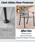 Heavy Duty Rubber Chair Leg Caps For Wrought Iron Patio Furniture 1.25 Inch Inner Fit Anti Slip Floor Protectors in use.