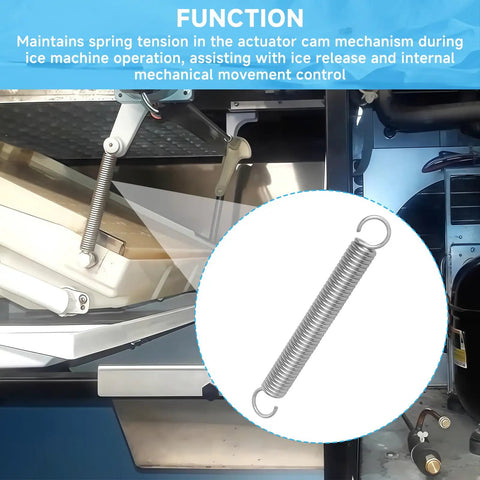 Extension Spring For Ice Machine Actuator Cam Replacement Ready To Install For IM 240M2E IM 240DME IM 240AME IM 240NE IM 240DNE IM 240ANE And IM 500SAA Tray Drive Cam Assemblies Compatible With 4H3473-01, 140mm stainless steel spring