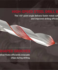 High-speed steel drill bit with U-shaped grooves used in 3/8-16 Helicoil Thread Repair Kit With HSS Drill Bit, Thread Inserts.