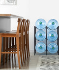 5 Gallon Water Bottle Holder With Three Tiers Black Double Row Built Tough Heavy Duty Jug Rack For Home Kitchen