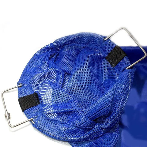 Top view of Mesh Dive Catch Bag With Stainless Steel Wire Handle For Spearfishing And Diving Perfect For Snorkeling And Lobster Hauls