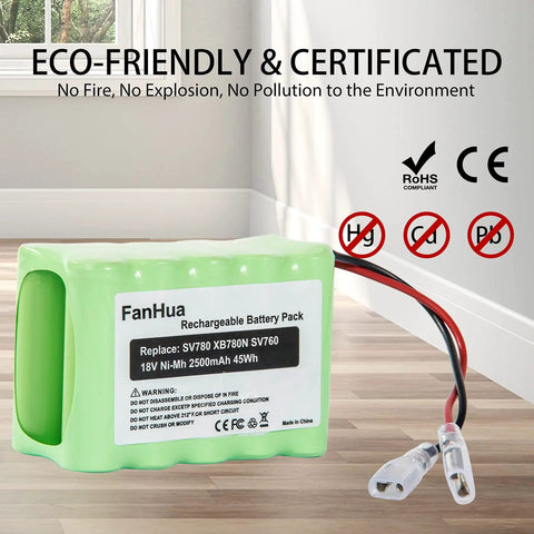 Beefy 2500mAh NiMH Battery Replacement for Cordless Vacuum Cleaners 18V DropIn Upgrade for XB780N SV780N SV760 Series 10C Discharge