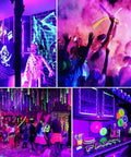 66 Foot Black Light Strips With Remote Control Dimmable Flexible Fluorescent Tape Lights 1200 LEDs For Glow Parties