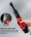 Extended 18V Cordless Ratchet Wrench Kit With Three Eighths Inch Drive, 450 RPM, Sixty Foot Pounds Torque, LED light feature