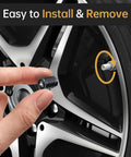 Installing Tesla Model 3 S X Y Tire Valve Stem Caps Aluminum Alloy Leakproof And Corrosion Resistant Black on car tire