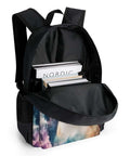 Unisex Laptop Backpack With Big Storage For Work And College Dope Galaxy Space Cat Sunglasses Theme open with books inside