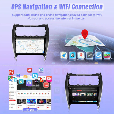 10 Inch Touch Screen Car Stereo for Toyota Camry 2012 2013 2014 Plug and Play Wireless CarPlay Android Auto GPS display