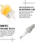 Ignition CDI Box Kit With Spark Plug Starter Solenoid Relay Plug And Play For Arctic Cat Quad 300 2X4 4X4 1998 To 2005 And Arctic Cat 250 1999 To 2005 Replacement OEM Numbers 3530024 3530025 3530011 3530012, featuring high performance ignition coil and D8TC spark plug.