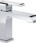 One Handle Chrome Bathroom Faucet For Single Hole Or 3 Hole Install With Deck Plate Included No Fuss Setup Easy Mount Durable Chrome Finish Fits Standard 4 Inch Centers Model 567LF LPU, side view