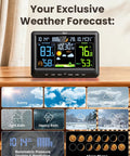 All In One Indoor Outdoor Weather Station With Atomic Clock, Wireless Temperature And Humidity Monitor, Large Display