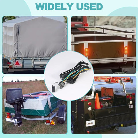 22Ft 4 Pin 5 Wire Trailer Wiring Harness With Nylon Net Tube Waterproof Copper Wires for boat and utility trailers.