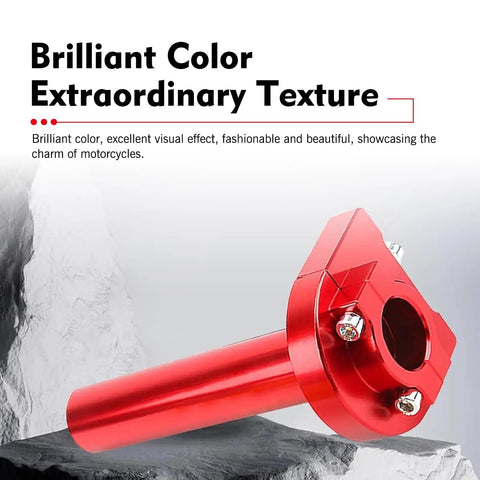 Top Shelf Performance Heavy Duty Motorcycle Throttle Grip 22 Mm 7 8 Inch Cnc Aluminum Handlebar Accelerator Replacement Rustproof Universal Streetbiker Red close-up view showcasing texture and color.