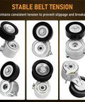 Premium Drive Belt Tensioner Idler Pulley Kit That Slaps Right Into Audi A7 A6 S4 Q5 Q7 And Porsche Cayenne Panamera For Serious Street Performance And Smooth Daily Drives, black pulley set