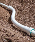 One Inch PVC Lock Flexible Repair Coupling For Schedule 40 PVC Pipe No Glue Quick Install with stainless teeth installed outdoors