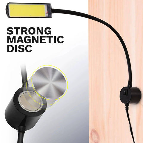 Magnetic Sewing Machine Light With 12 Inch Gooseneck Arm Pro Grade Ultra Bright 60 LED Daylight Work Light showing magnetic disc