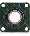 Two Pack UCF210-31 Pillow Block Bearings with 1-15/16 Inch Bore and Square Flange Mount, Solid Cast Iron Base front view