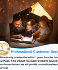 Family reading together under a blanket fort with string lights, showcasing enjoyment and bonding.