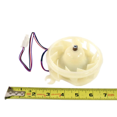 Evaporator Fan Motor Replacement EAU61505013 Yellow For Refrigerator OEM Genuine Part with measuring tape for size reference