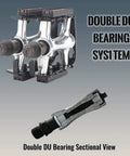 Flat MTB Bike Pedals Aluminum Replacement Set Non Slip Grippy For Mountain Bikes And BMX 9 16 Inch with Double DU Bearing
