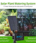 Solar Drip Irrigation System For Outdoor Gardens And Balconies With MPPT Tech 2200mAh Battery Rain Sensor in use with plants