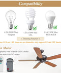 Image showing bulb compatibility for Universal Ceiling Fan Remote Control Kit Replacement For Multiple Brands And Models With Up And Down Light Control, Dimmable Up Light, Three Speed Fan Operation, Works With UC7078T UC7067RC CHQ7078T L3H2010FANHD FAN-HD6 FAN-28R, Easy Install.