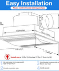 Ultra Quiet Bathroom Exhaust Fan With 15W LED Light, 1.0 Sones, 110 CFM Ventilation, Easy Install diagram with measurements