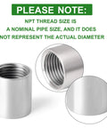 304 Stainless Steel Pipe Fitting Coupling Three Quarter Inch By Three Quarter Inch Npt Female Threaded Cast Connector Corrosion Resistant