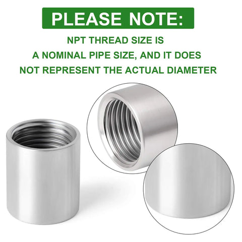 304 Stainless Steel Pipe Fitting Coupling Three Quarter Inch By Three Quarter Inch Npt Female Threaded Cast Connector Corrosion Resistant