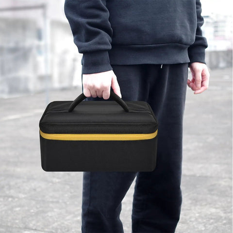 Top Reliable Canvas Tool Stash Designed For Dewalt 20V Max Xr Cordless Router Dcw600B And Makita Xtr01Z With Deep Compartment For Batteries Charger And Shop Gear A Smooth Operator Carrier, black carrying bag held.