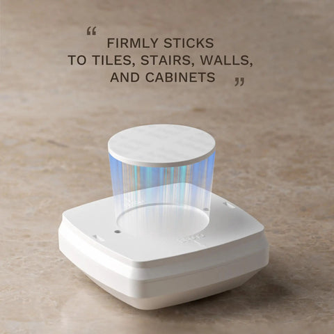 Close-up of Six Pack Stick On Motion Sensor Lights With Easy Install Warm White LED Night Light on marble surface